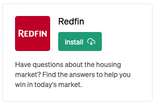 OpenAI 插件介绍-Redfin：房产置业顾问